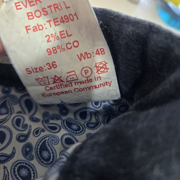 Borelio Men's 36X35 Blue Flannel Finish Straight Leg Blue Denim Jean New Tags - Picture 5 of 7